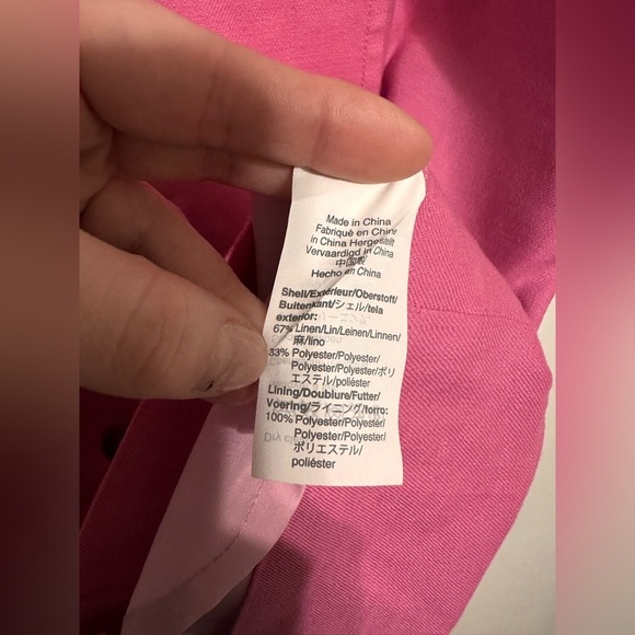 J. Crew Double Breasted Linen Belted Sheath Dress Barbie Pink size 6 - Picture 7 of 8